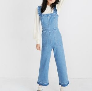 Madewell Denim Ruffle-Strap Jumpsuit